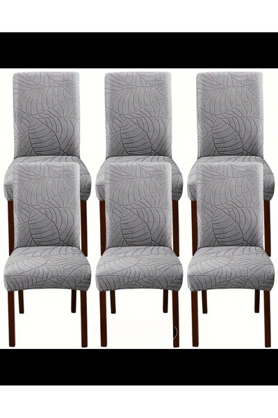 intil Husă de scaun, Material elastic , lavabilă, 6 bucăți