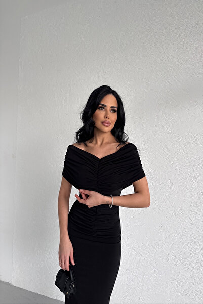 KAMACI BUTİK MADONNA YAKA DRAPELİ EBİSE