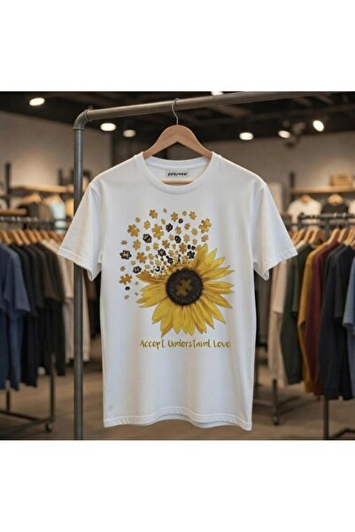 playwear Tricou cu imprimeu Puzlle Moon Flower, 100% bumbac, oversize, croial...