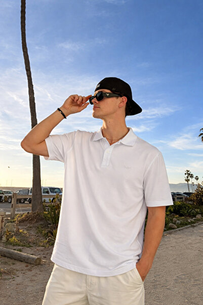 DAMGA JEANS Men's Cotton Pack Trend White Polo Collar t Shirts