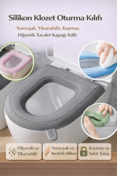 Hane Dostu Silikon Klozet Oturma Kılıfı – Yumuşak, Yıkanabilir, Kaymaz Hijyen...