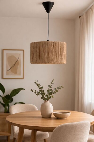 Sese Home Concept Bohem Doğal Jüt Hasır Sarkıt Avize – Salon Mutfak Modern De...