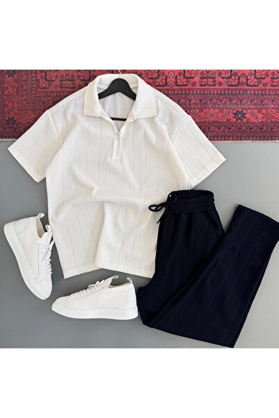 WENMİNG Men's Ottoman Fabric Summer Top and Bottom Set