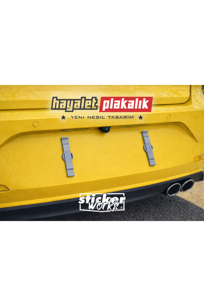 Sticker Works Hayalet Plakalık - Gizli Çerçevesiz Plakalık ( GÜMÜŞ GRİ )