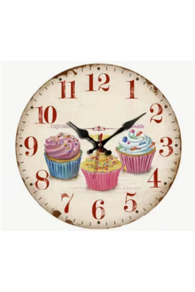 esdekor 9.8 In/25 cm Modern Design Fruit Ice Cream Patterned Silent Running W...