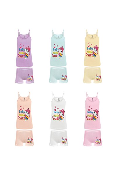 GMG Baby 6 Lı Paket Kiz Çocuk Boxer Atlet Takım 4-9 Yaş