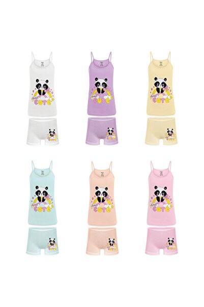 GMG Baby 6 Lı Paket Kiz Çocuk Boxer Atlet Takım 4-9 Yaş