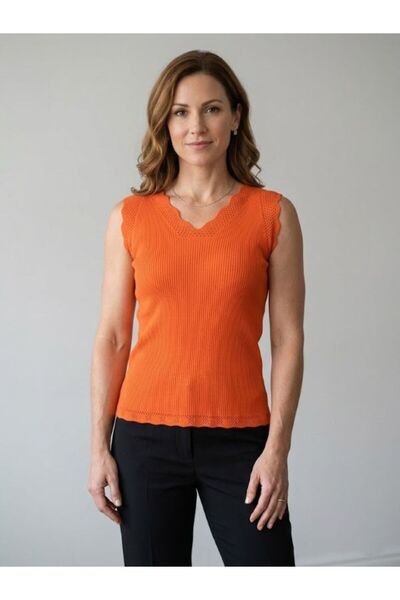 URUMDAY Skirt Lace-Like Knit V-Neck Athlete Blouse