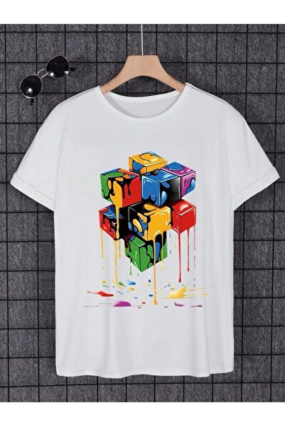 MARKATEM oversized Ανδρικό γυναικείο μπλουζάκι Unisex Πολύχρωμο μπλουζάκι με ...