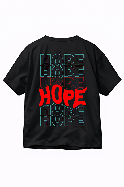VODEXA Tricou oversize unisex RED HOPE, imprimat, 100% bumbac, croială confor...