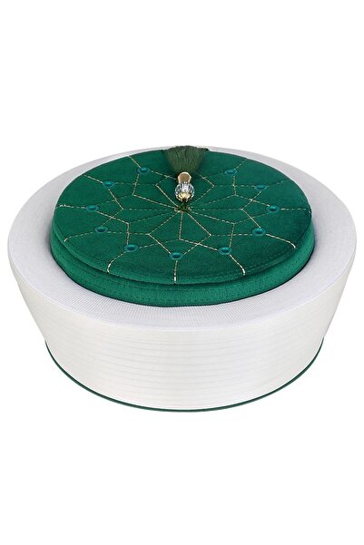 İkranur Akabe Imam Yellow Embroidered Velvet Green, Very Light Skullcap Felt ...