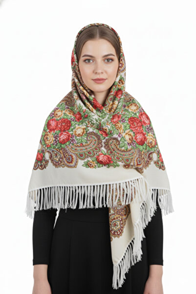 Bidani - شال روسي بلون العاج روزاليا