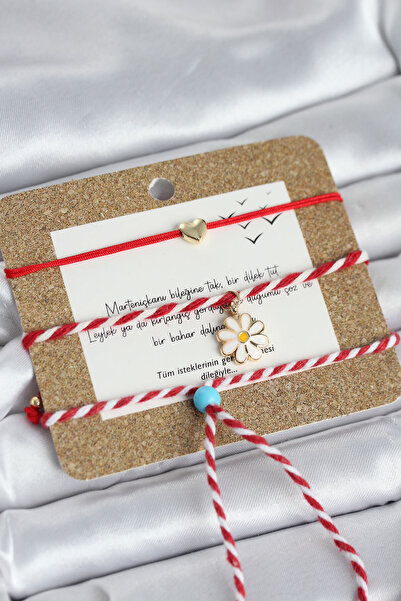 Skygo Marteniçka Bracelet 3-Piece Daisy and Heart Model - Tj-Bb8367