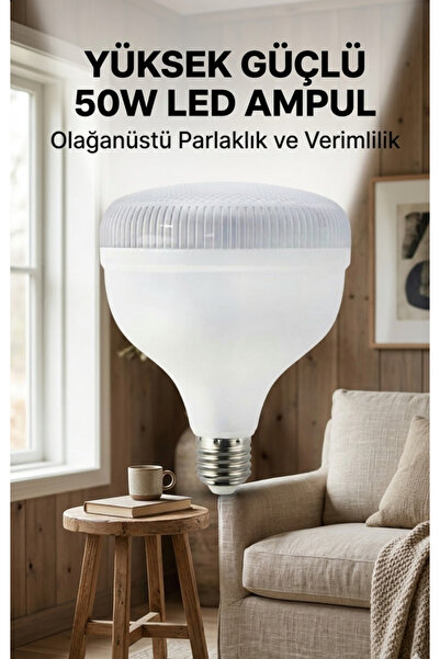 Horoz Electric Horoz Cyristal Kaliteli Büyük Torch Ampul 50W 6400K Beyaz Işık...