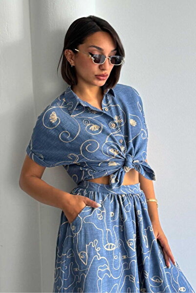 VERYMODA Embroidered Shirt - Dark Blue Dsn2 |   Gml2789