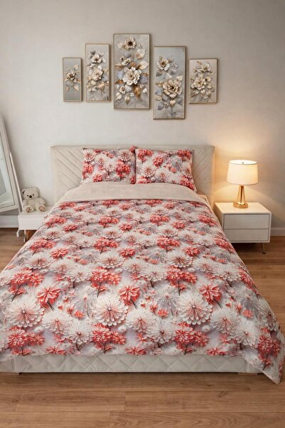 Cottonest 100% Cotton 5D Floral Print Duvet Cover Set |   200X220 Duvet Cover...