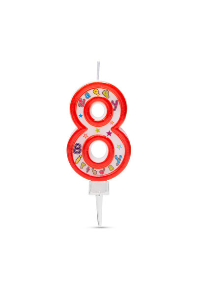 FAMİLY Lumanare tort, dimensiune 6,5x4 cm, numar 8