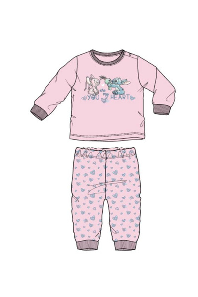 Lilo & Stitch Πιτζάμα μωρού 2 τεμαχίων με μακριά μανίκια Stitch 18 μηνών Ροζ