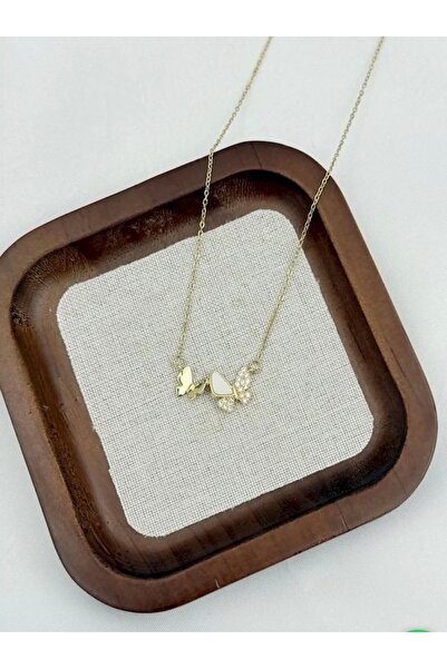 SY AKSESUAR Steel Butterfly Necklace 45cm