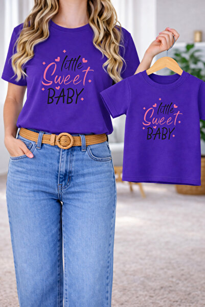 LORVEX Tricou combinat mamă-fiică supradimensionat – Mamă și Copil Gemeni tri...