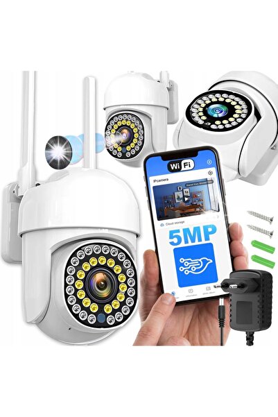 Antoniabeautyshop Cameră Supraveghere WiFi Exterior 5MP PTZ, Night Vision, De...