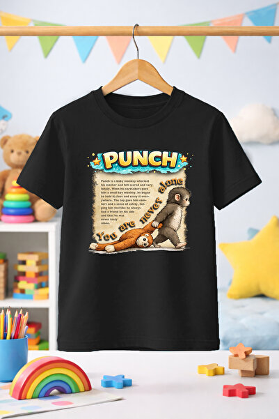 Zeycem Store تي شيرت بطبعة شخصية قرد بونش مونكي مطبوع للأطفال والبنات والأولا...