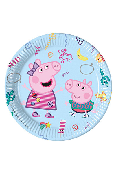 Peppa Pig Set of 8 Messy Play plates, 23 cm Blue