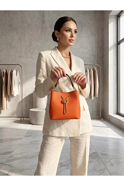 VELVET RUSH Gold Ring Detailed Drawstring Design Women's Armlet and Clutch Bag