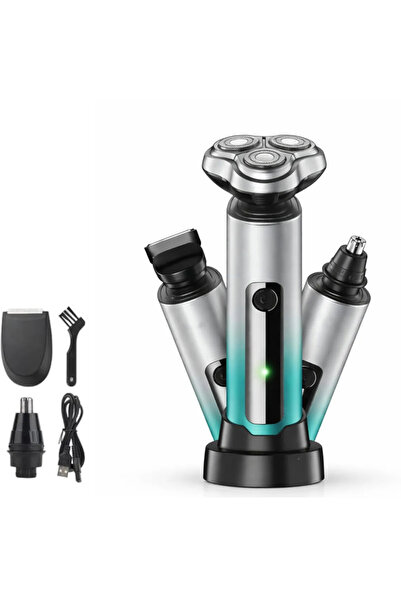 ABYZ Aparat de tuns facial 3 în 1 cu 3 capete detașabile, reîncărcabil, pentr...