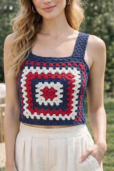 one depot only for quality life Women's Bustier Knitted Colorful Sweater