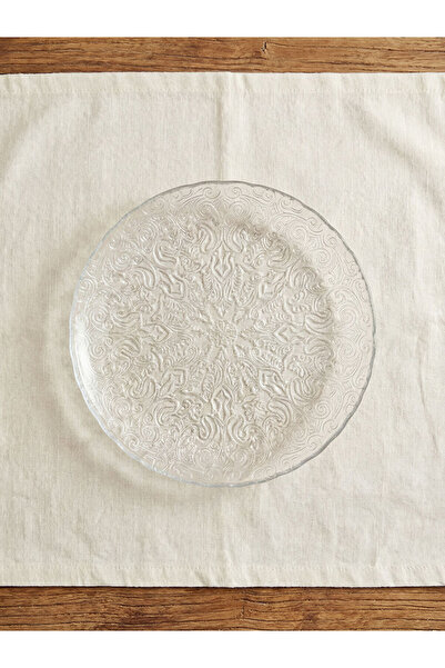 LC Waikiki Rmz Gi̇yi̇m Farkiyla Embossed Embroidered Zero Glass Serving Plate