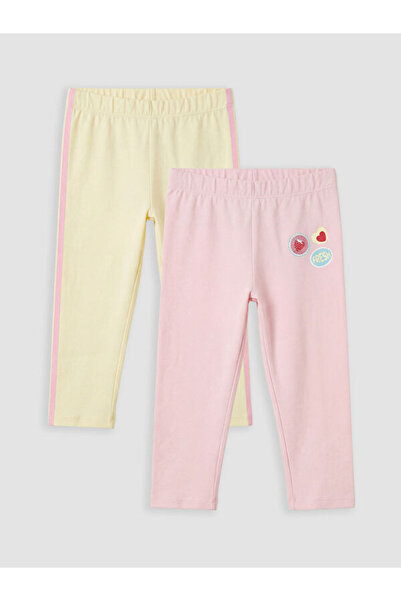 LC Waikiki I مطبوع بنطال ضيق للفتيات من فريزن ستور، عبوة من قطعتين