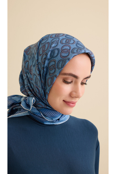 Imannoor SARMA NOOR İNDİGO TİVİL İPEK EŞARP