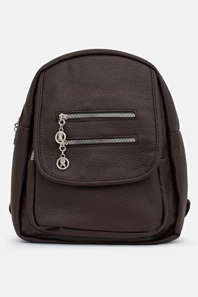 LikeMoon Γυναικείο καφέ σακίδιο πλάτης με δερμάτινη όψη και πολλαπλές θήκες, ...