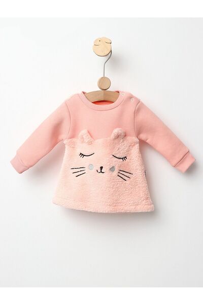 MiniKids Φόρεμα Cat Dance με κοραλί μοτίβο