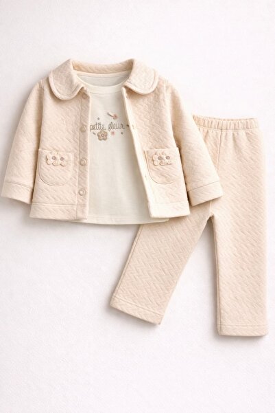 KapsülBebek Baby Girl 3-Piece Coat Set