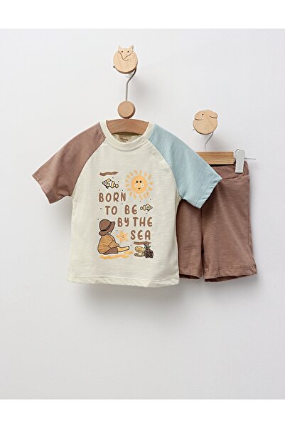 MiniKids Καλοκαιρινό σετ Born To Be By The Sea, μπεζ-μπλε