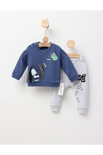 MiniKids Compleu Catel cu Os, model albastru