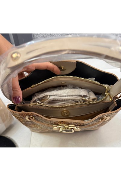VELVET RUSH New Season Zigzag Pattern Stylish Handmade and Shoulder Bag Design Models