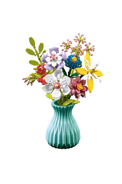 DOSTOYS Flowers 792 parça Yapı Oyuncak Tarzı Çiçek Buketi Seti–Saksılı