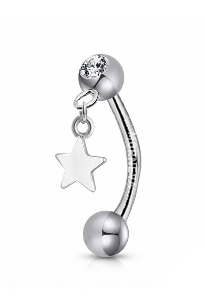 MORNEVA Yıldız Sallantılı Çelik Rook Piercingi 8mm (1 Adet)
