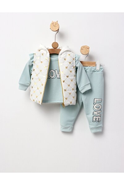 MiniKids Compleu cu vesta Loving Love verde