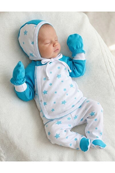 MiniKids Στολή 5 τεμαχίων με μπλε αστέρια από τη Ρουμανία