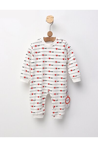 MiniKids Ολόσωμη φόρμα premium, I Love Mom, λευκή