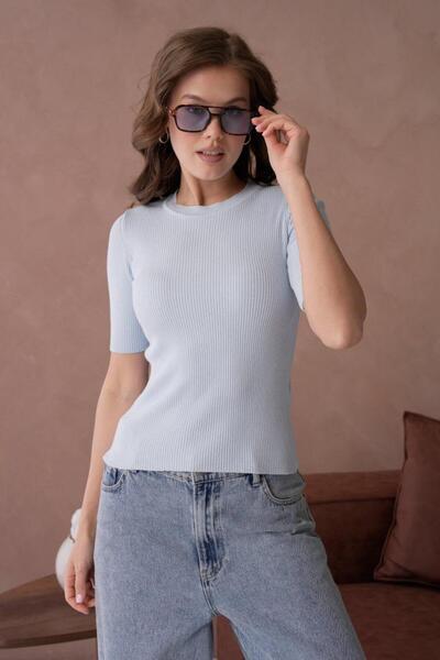 fuşyha butik Crew Neck Plain Slim Sweater
