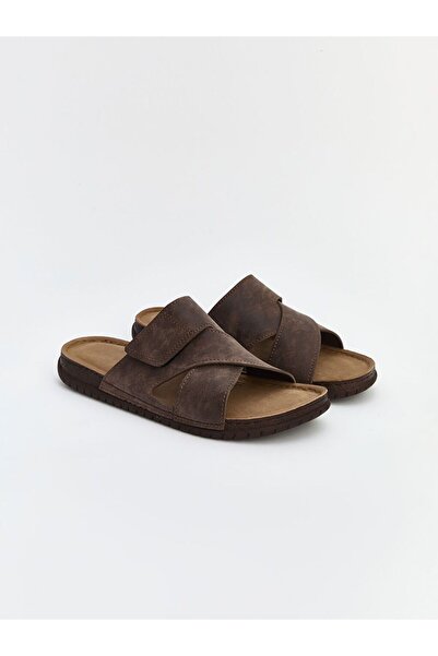 LC Waikiki Lcw Steps Brown Cross Strap Men's Slipper