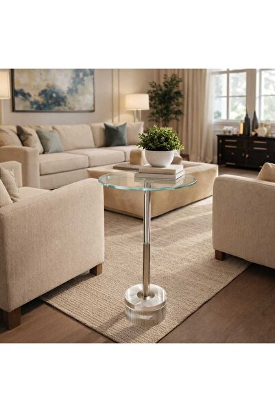 Generic Side table with glass top and Acrylic base