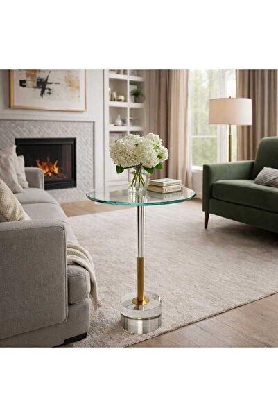 Generic Side table with glass top and Acrylic base
