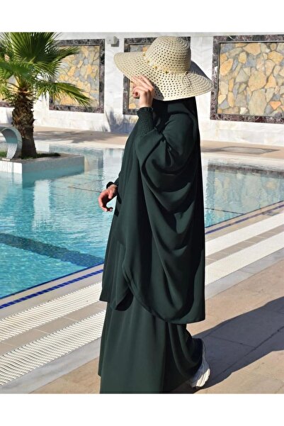 Bayram Giyim Needle-Pecked Veil Crepe Whole Bed Sheet Emerald Green