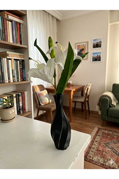 Sahil Design Elora Modern Dekoratif Vazo | 3D | ABS Malzeme | Dalga Tasarım |...